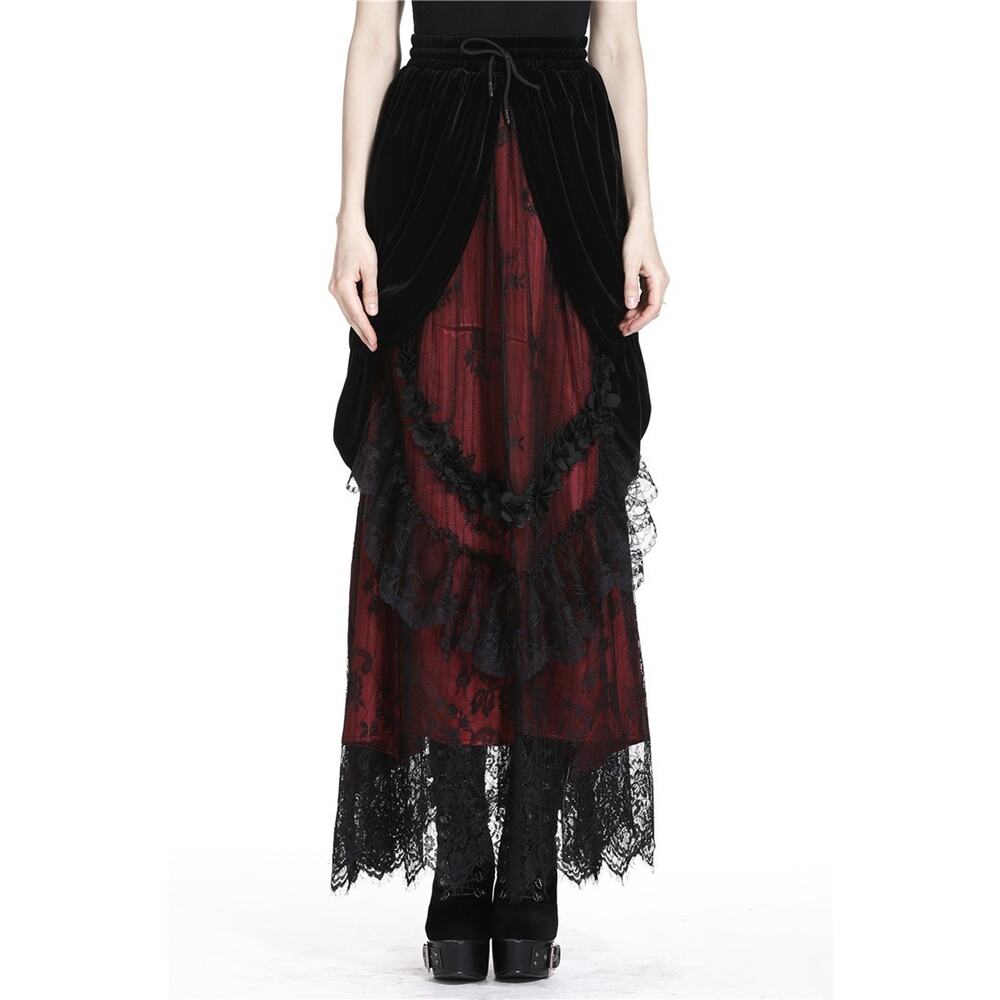 Dark in Love Gothic Victorian Vampire Vkei Dark Fairycore Long Skirt XS-XL - Picture 11 of 15